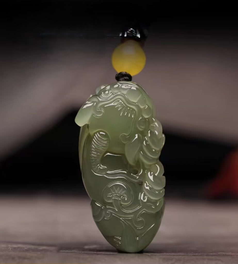 Imperial Grade Six-Tailed Jade Pixiu Pendant (Female Pixiu, For Men)