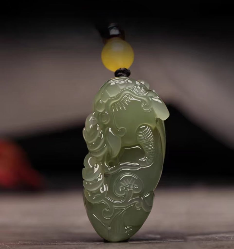 Imperial Grade Six-Tailed Jade Pixiu Pendant (Male Pixiu, For Women)