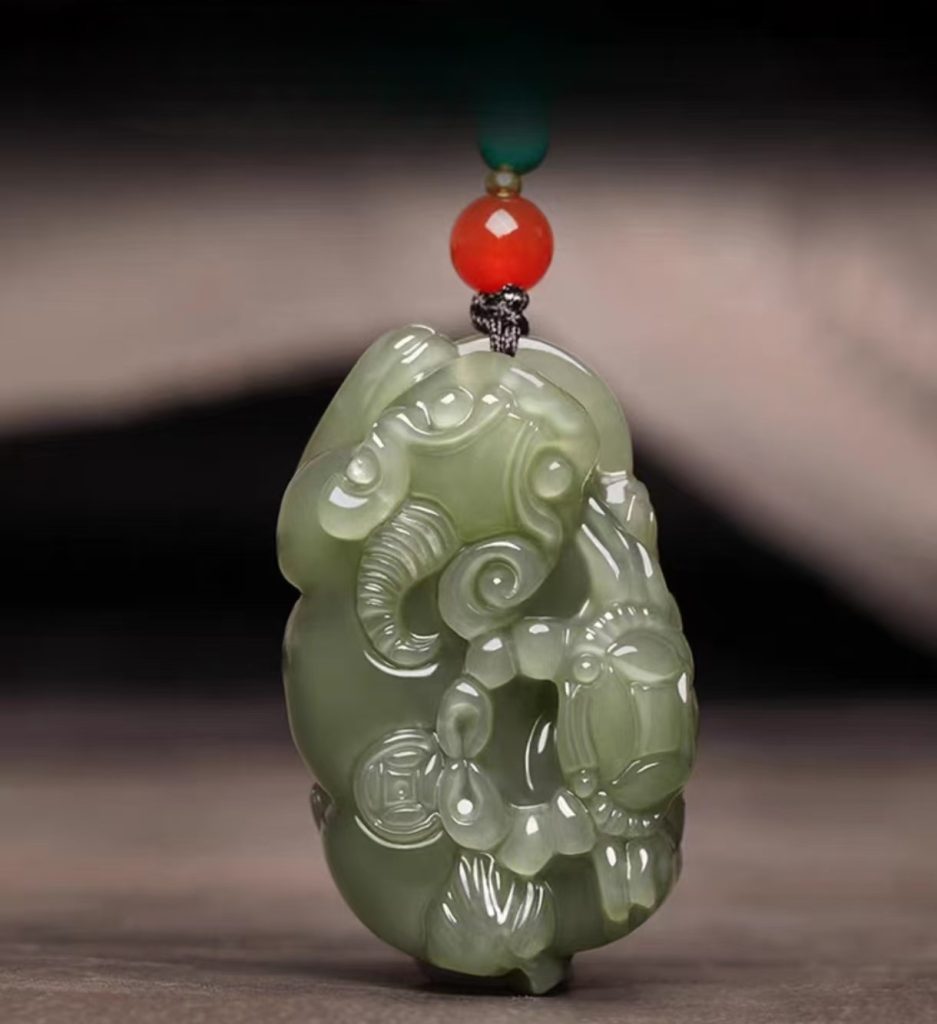 Imperial Grade Jade Crab Pixiu Pendant