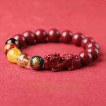 China Cinnabar Pixiu Bracelet - Five Wealth Gods Amulet for Year of the Dragon - Zodiac Birth Year Talisman