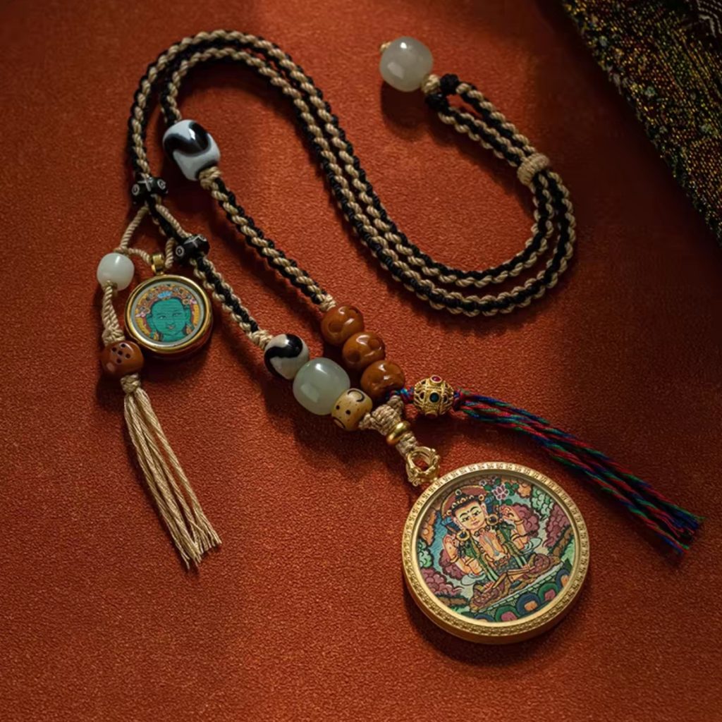 Buddha Necklace – Medicine Buddha Thangka for Energy Healing Near Me