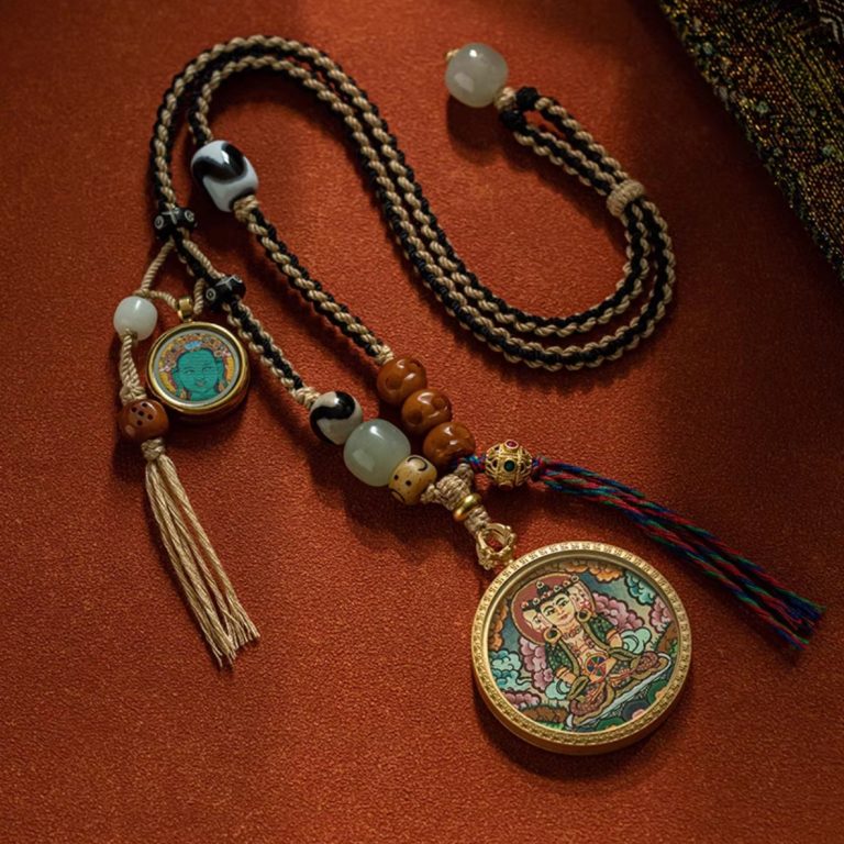 Buddha Necklace – Medicine Buddha Thangka for Energy Healing Near Me